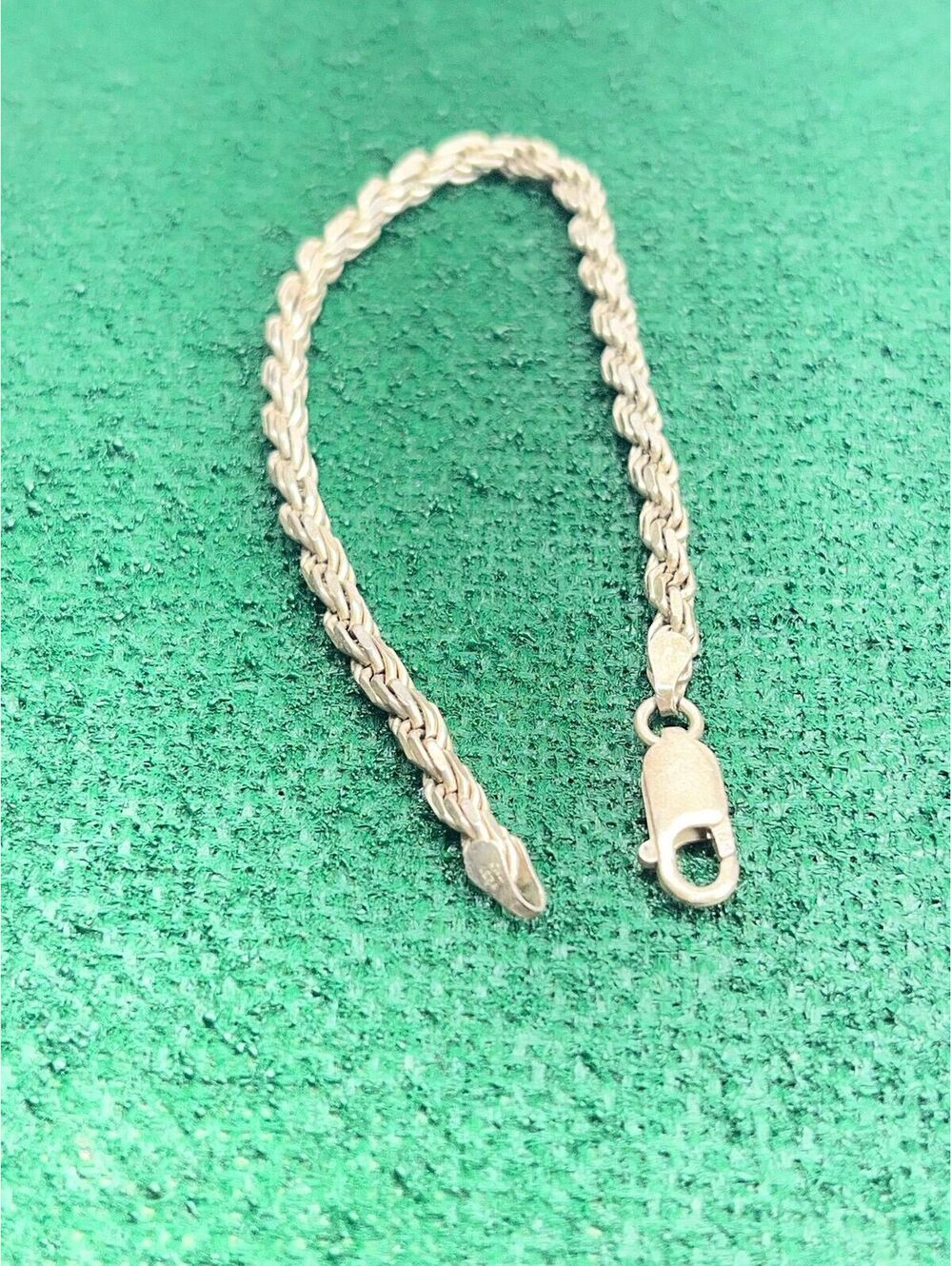 #136 Sterling Silver Rope Chain Italian Bracelet 7” (Acid Tested)